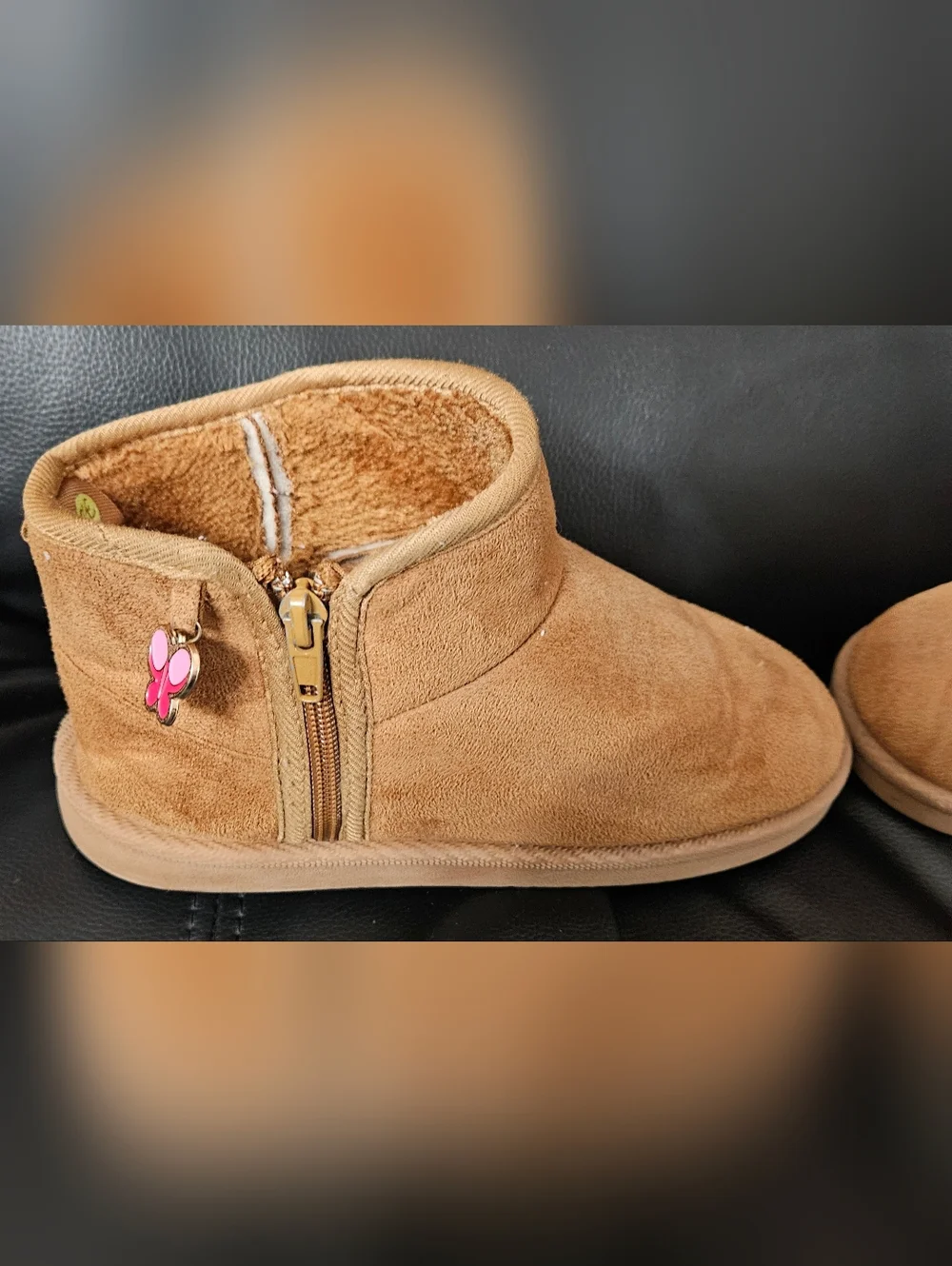Alpine fox Kids Cozy Suede-Look Ankle Boots in Brown